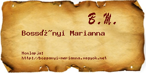 Bossányi Marianna névjegykártya