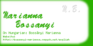 marianna bossanyi business card